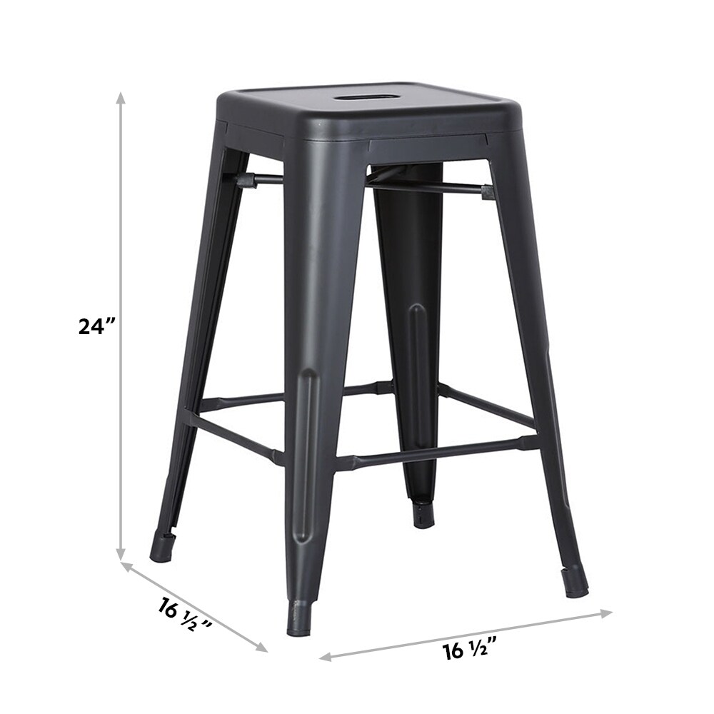 Maypex 24 inch Backless Metal Counter Stools (Set of 4)