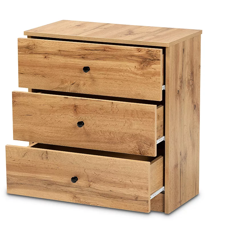 Baxton Studio Decon 3-Drawer Dresser