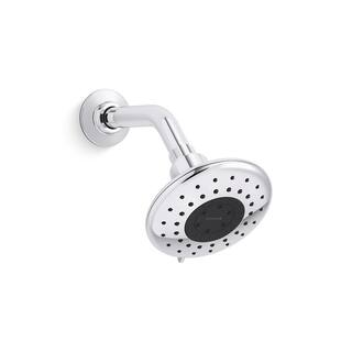 KOHLER Daisyfield 6-Spray Patterns with 1.75 GPM 4.94 in. Wall Mount Fixed Shower Head in Polished Chrome K-R24547-G-CP