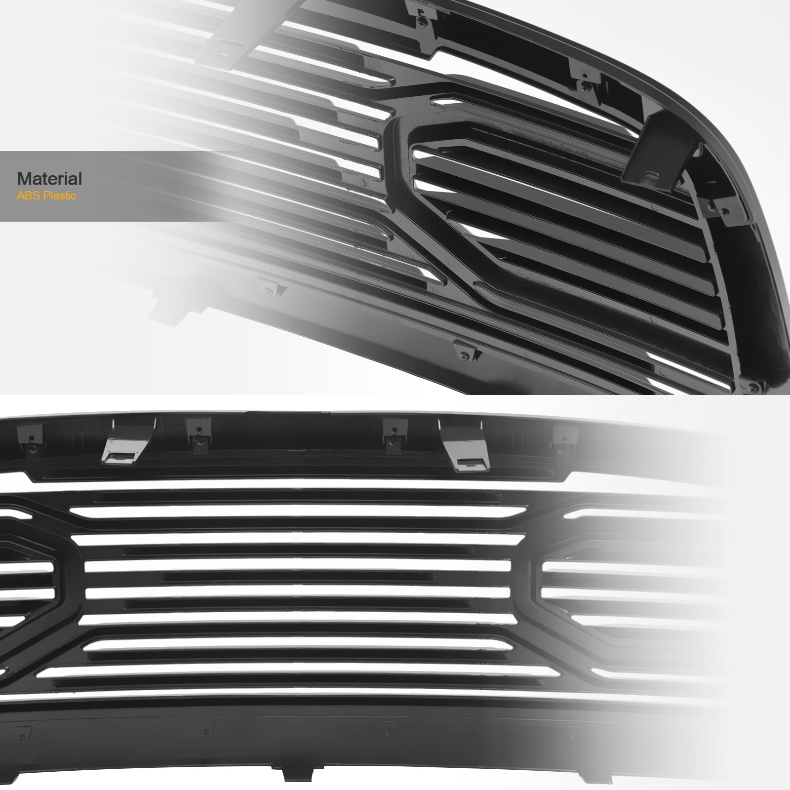 Stehlen 642167821854 Big Horn Horizontal Front Hood Bumper Grille - Black For Ram 1500 2013-2018 / Classic 2019-2022