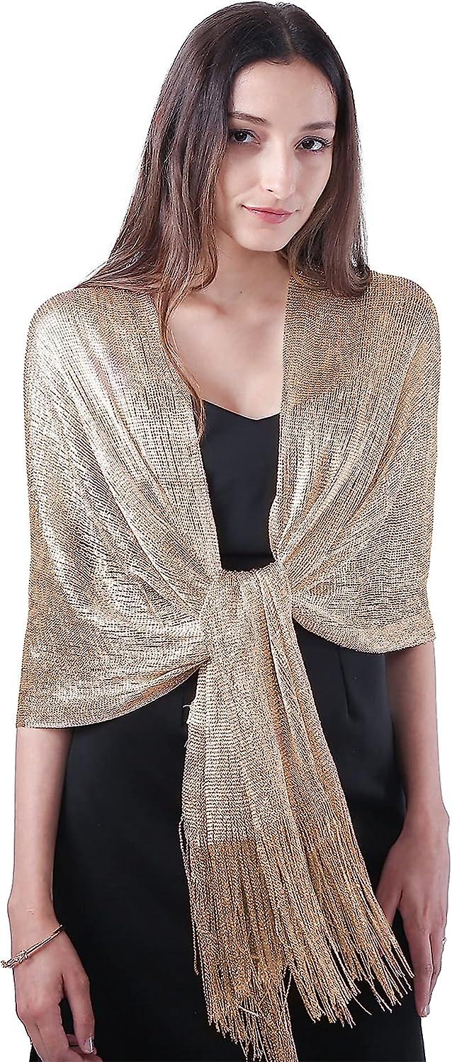 Women's Sparkle Shawls And Wraps For Party Dresses Metallic Champagne