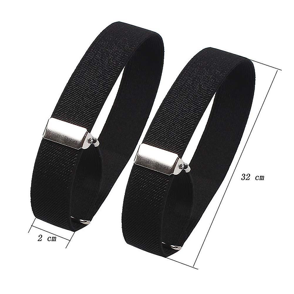 2 Pairs Elastic Adjustable Armbands Sleeve Hold Ups Sleeve Bands Anti-slip Shirt Sleeve Holders Sleeve Garters (black)