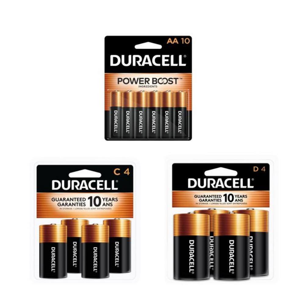 Duracell Coppertop AA C and D Alkaline Battery Pro PackStorm Prep Bundle Pack (18 Total Batteries) 004133304021