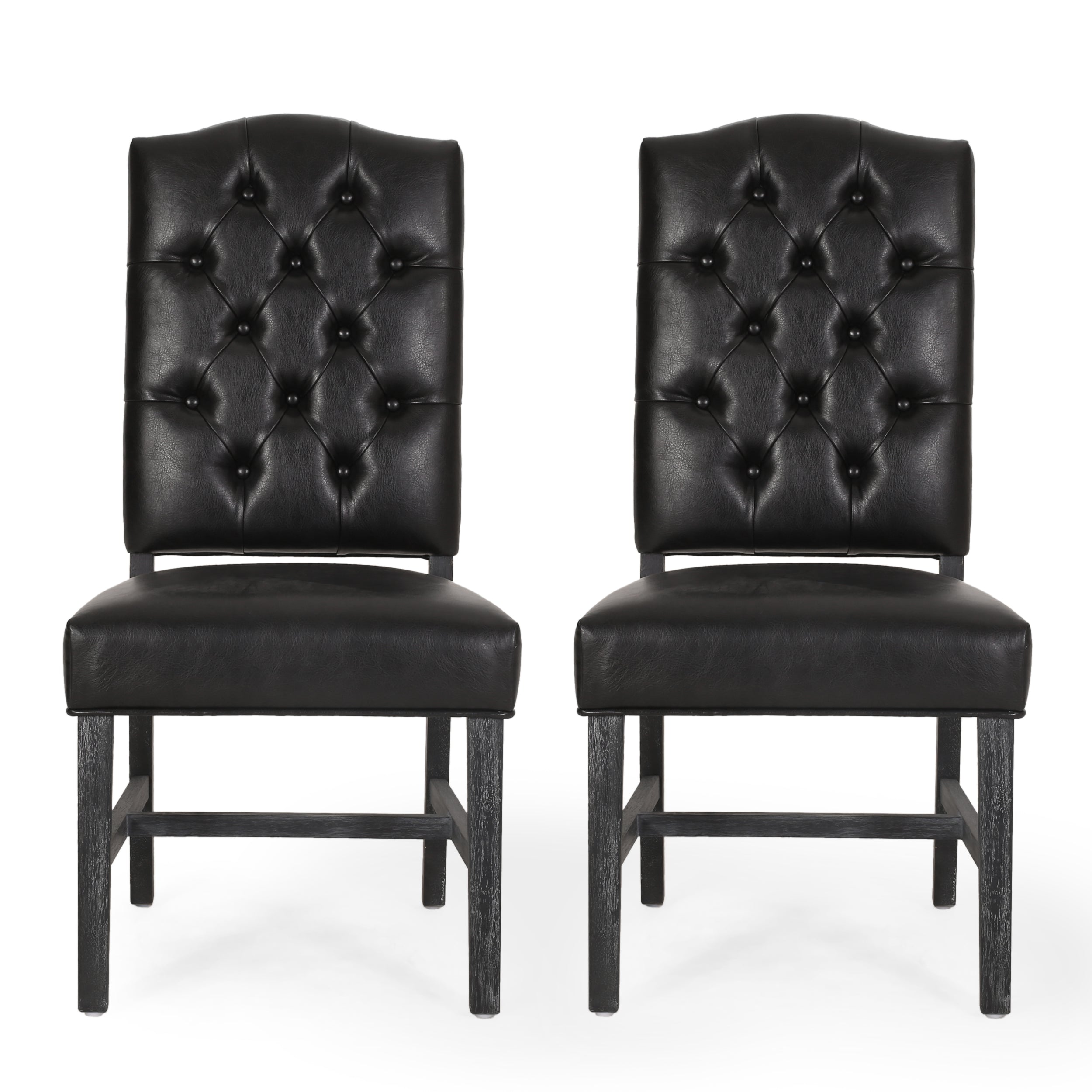 Loyning Contemporary Tufted Dining Chairs, Set of 2