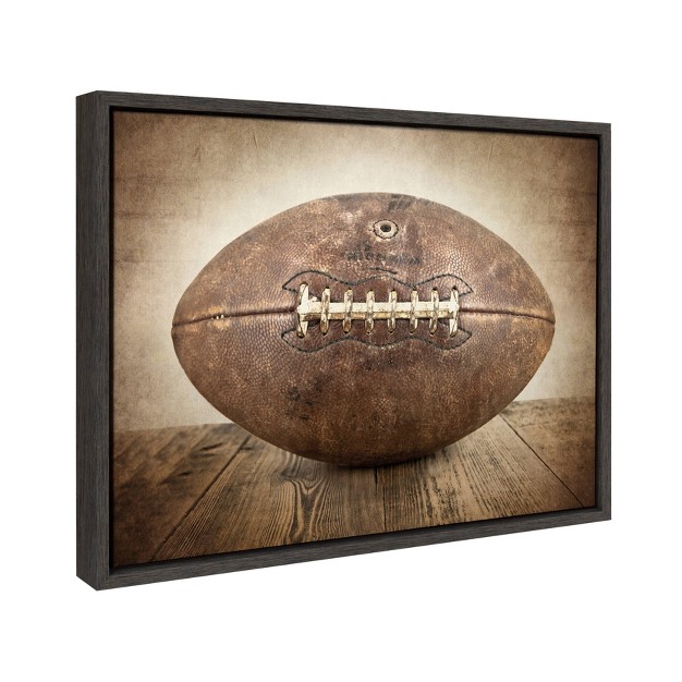 X 24 quot Sylvie Vintage Football Framed Canvas By Shawn St Peter Gray green Designovation