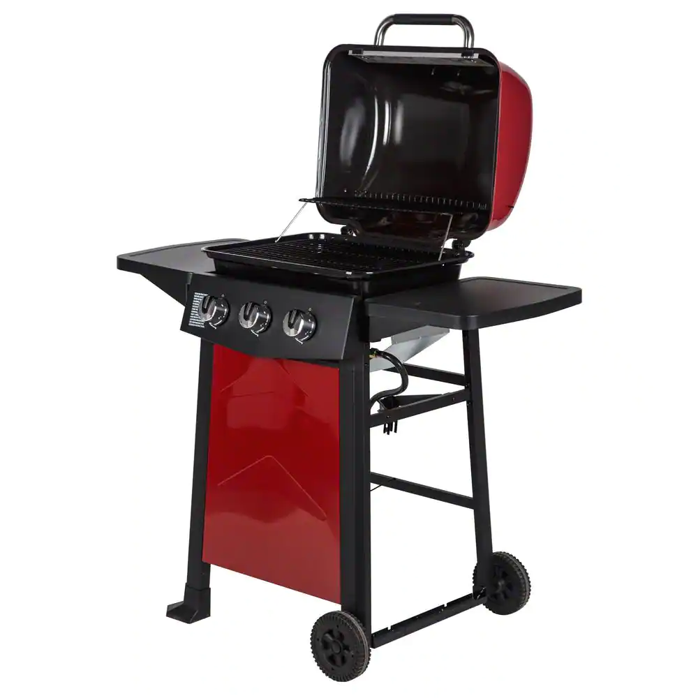 Dyna-Glo DGC310RNP-D 3-Burner Open Cart Propane Gas Grill in Red