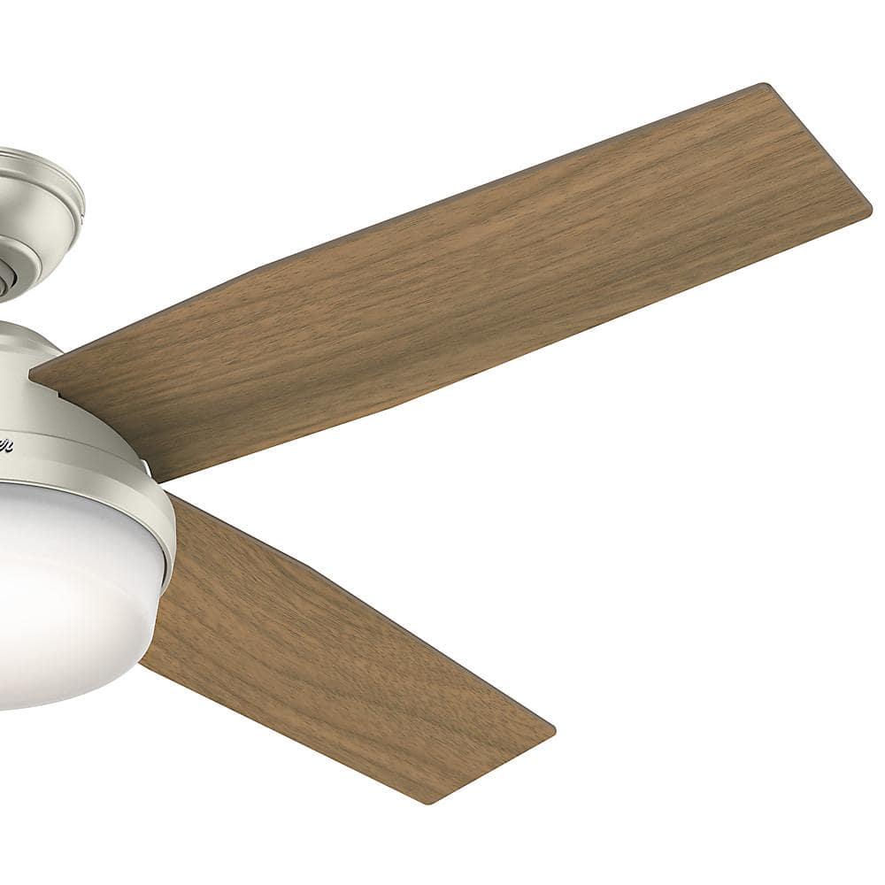 Hunter Dempsey 52 in LED IndoorOutdoor Matte Nickel Ceiling Fan with Light and Remote