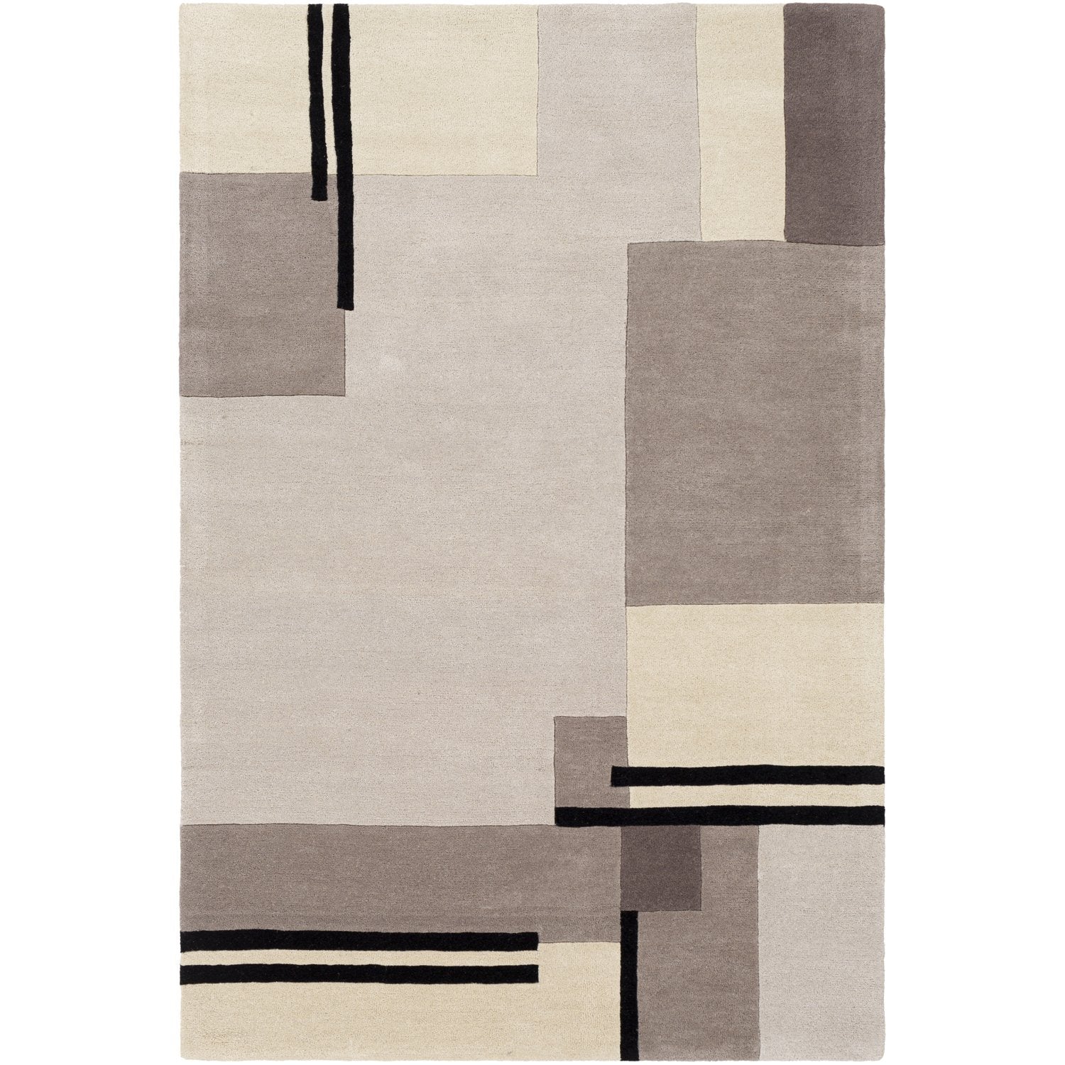 Queens Hand Tufted Rug in Cream, Light Gray