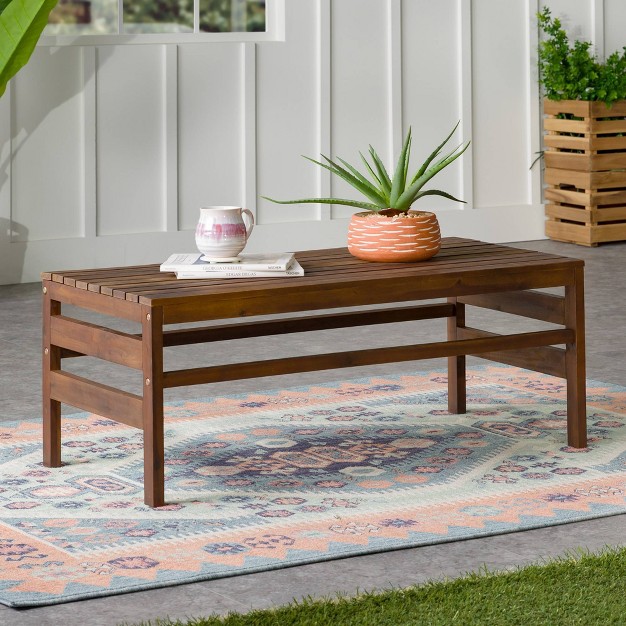 Outdoor Acacia Wood Slatted Coffee Table Saracina Home