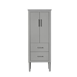 Home Decorators Collection Nova 23 in. W x 16 in. D x 60 in. H Storm Gray Linen Cabinet 21038-LT23-ST