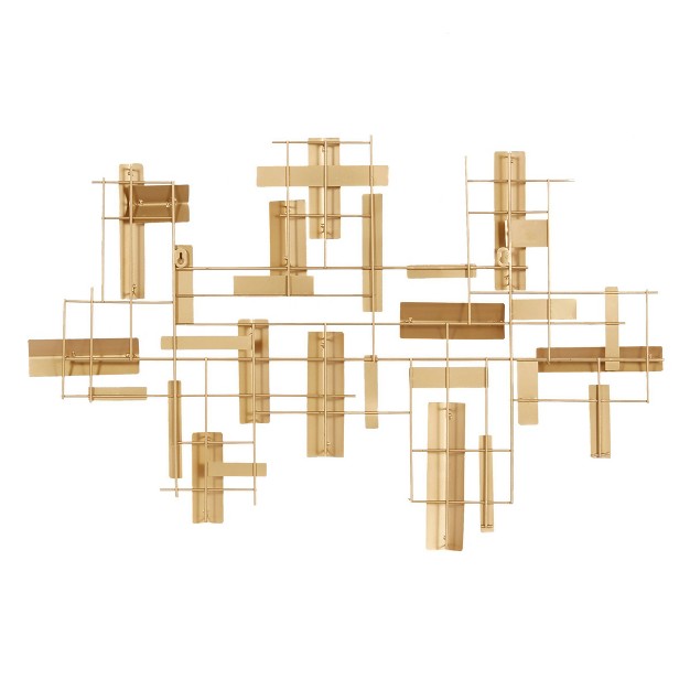 Contemporary Metal Abstract Wall Decor Gold Cosmoliving By Cosmopolitan