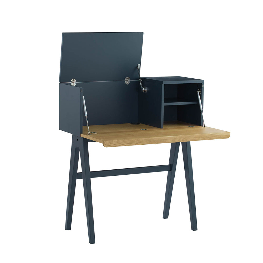 VALEN Study Desk 96cm - Blue Space & Oak