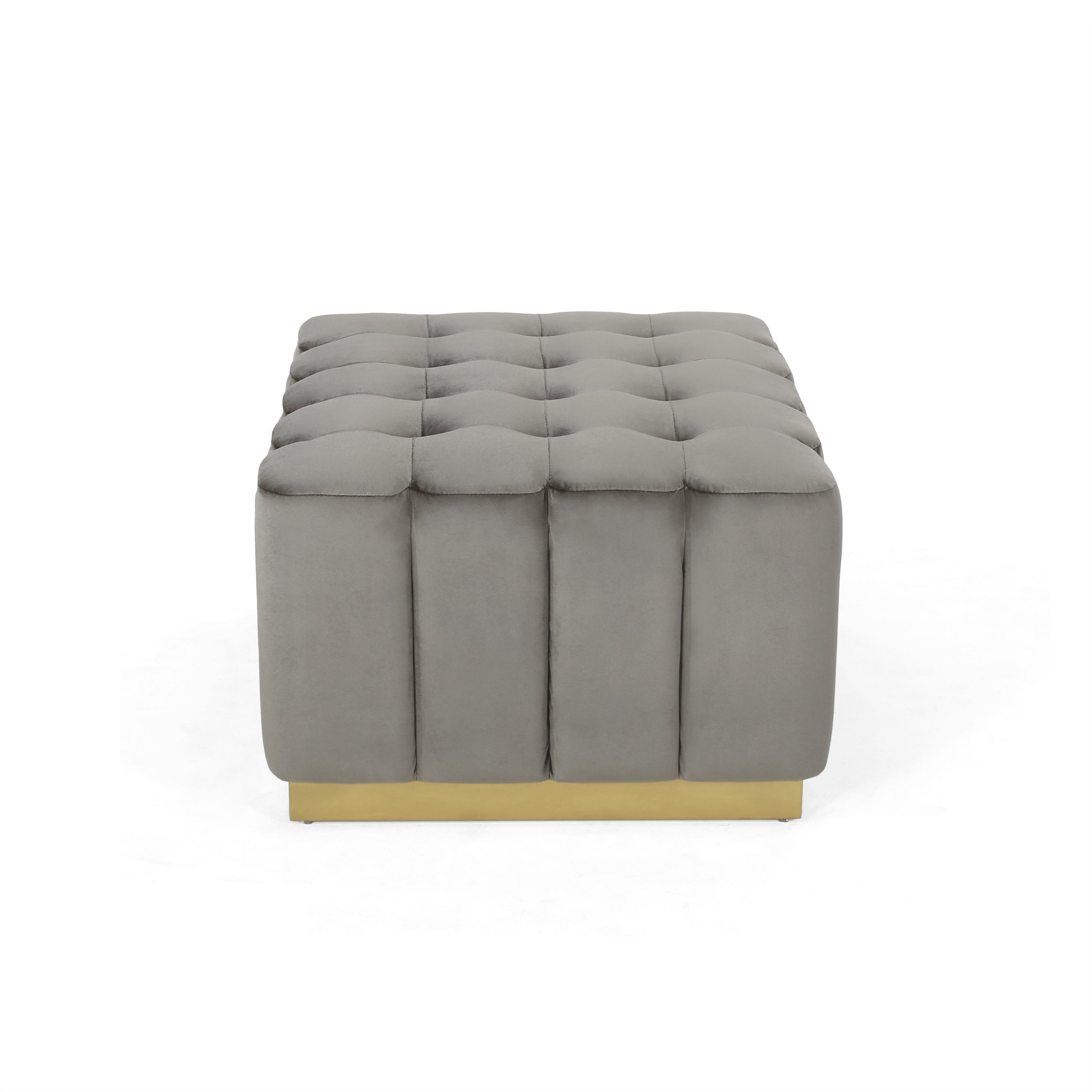 Fairfax Modern Glam Velvet Tufted Ottoman