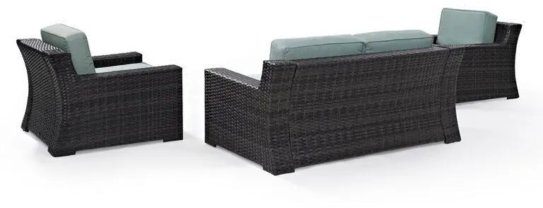 Beaufort Blue Mist and Wicker 3 pc Patio Set