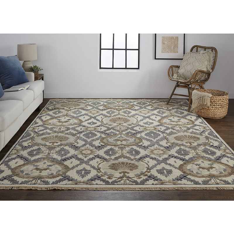 Weave and Wander Bennet Ornamental Ikat Luxury Wool Rug