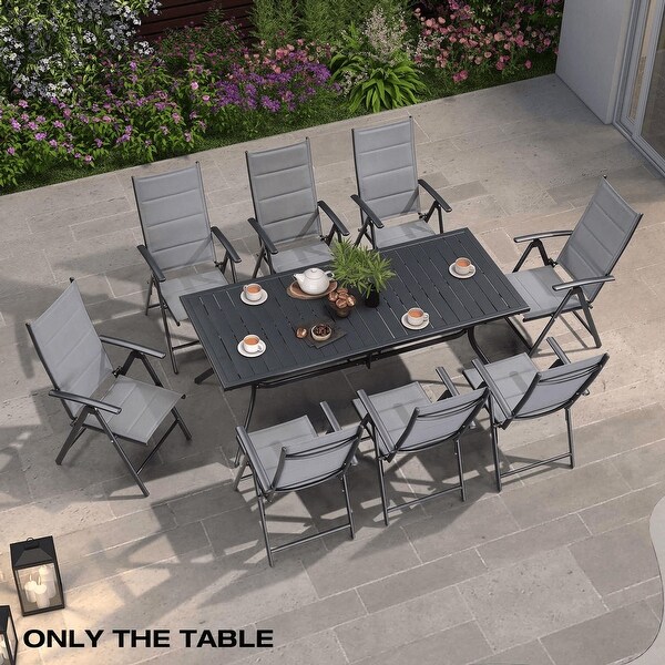 PURPLE LEAF Outdoor Dining Table Top Aluminum Rectangular Patio Table