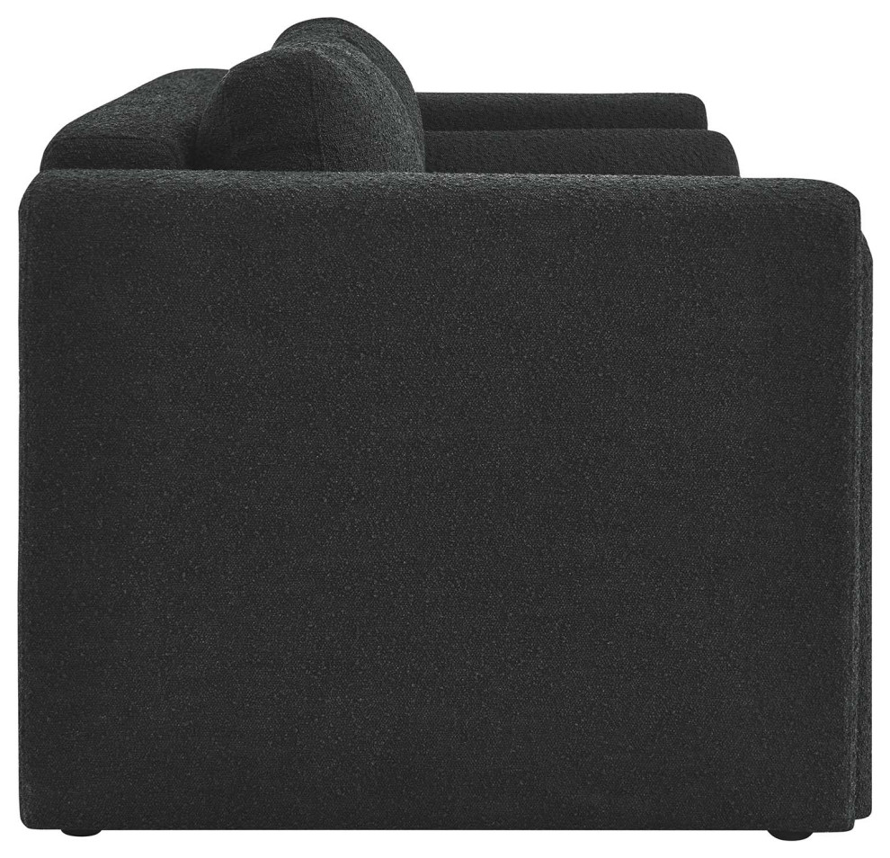 Visible Boucle Fabric Sofa   Black   Transitional   Sofas   by First of a Kind USA Inc  Houzz