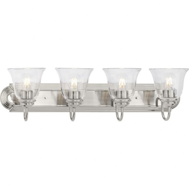 Progress Lighting Calhoun Collection 4 light Vanity Light Brushed Nickel Clear Glass Shades Material Steel