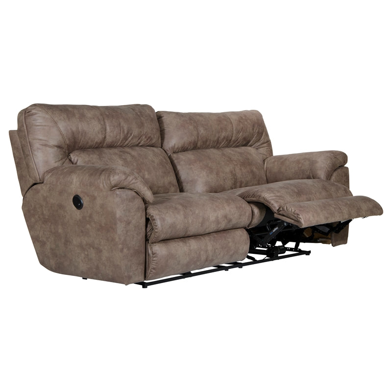 Catnapper Thompson Power Reclining Sofa in Brown Polyester Fabric