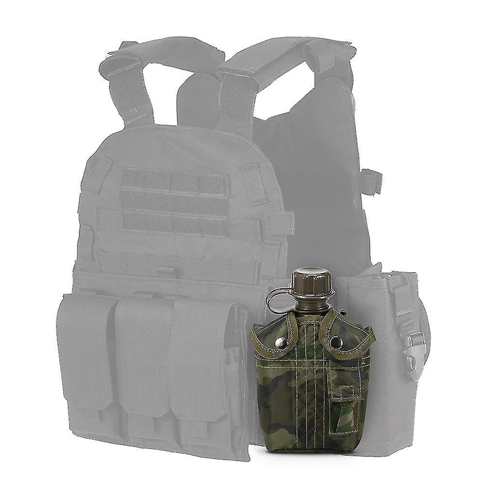 1l Outdoor Military Canteen Bottle Camping Hiking Backpacking Survival Water Bottle Kettle With Cover