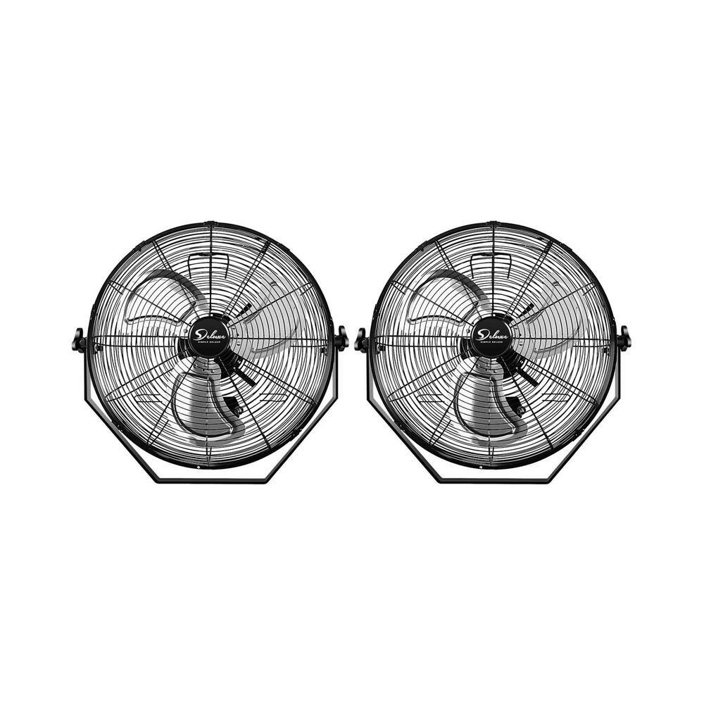 Aoibox 20 in. High Velocity 3 Speed Wall-Mount Fan in Black 2-Pack SNMX273