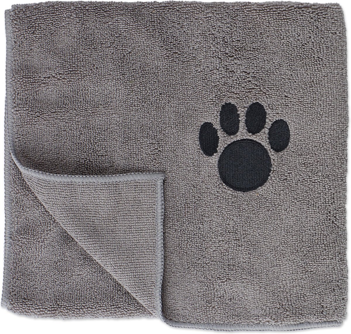 Bone Dry Small Embroidered Paw Dog and Cat Towel Set， 3 count