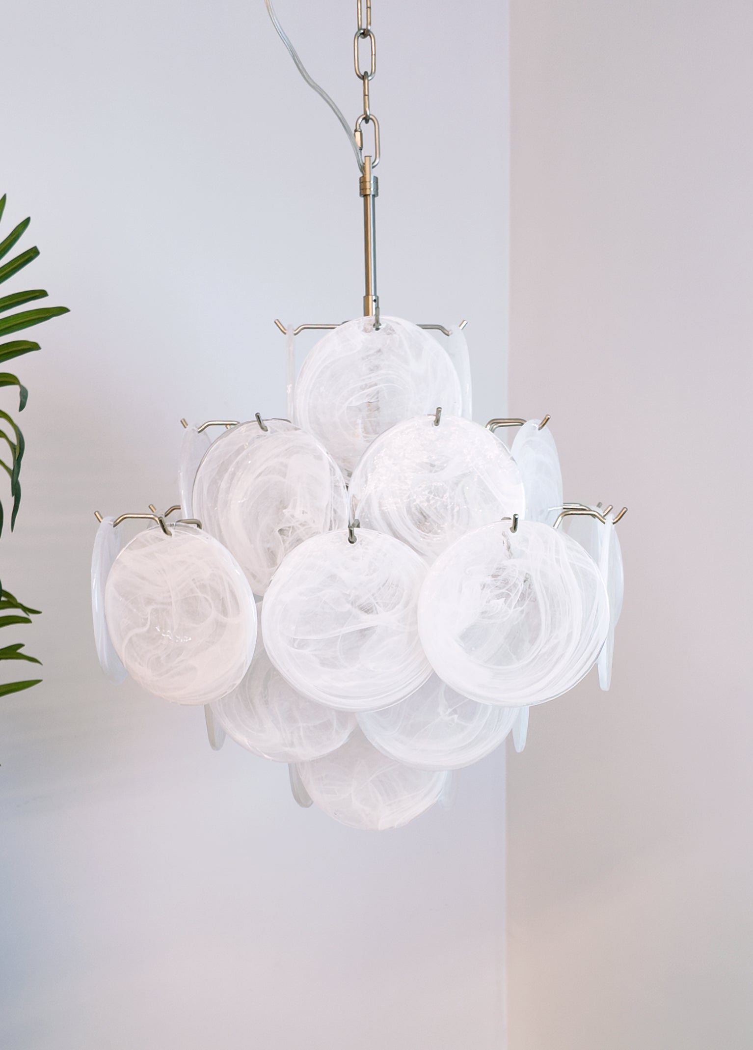 Isadora Murano White Disc Chandelier