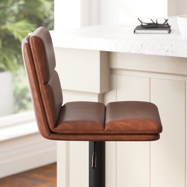 Set of 2 Armless Height Adjustable Bar Stools