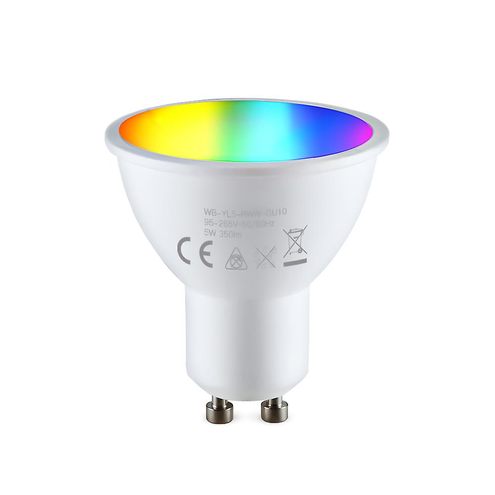 Wifi Smart Light Bulb 5w Indoor Wireless Spotlight 2800k-6200k Rgb Colorful Led Light Cup App Remote Control Voice Control Compatible With Google Home