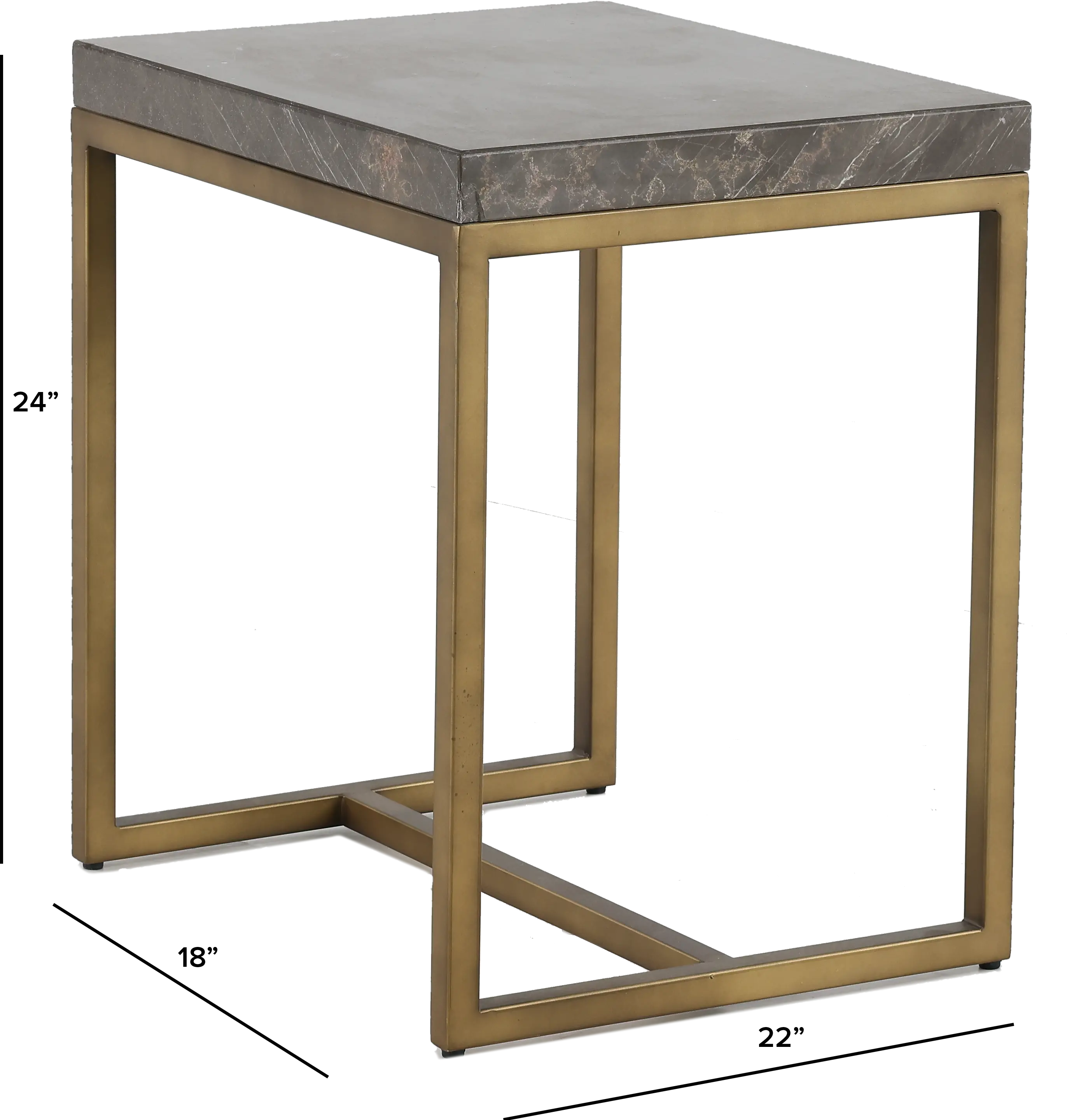 Roka Gray Marble End Table