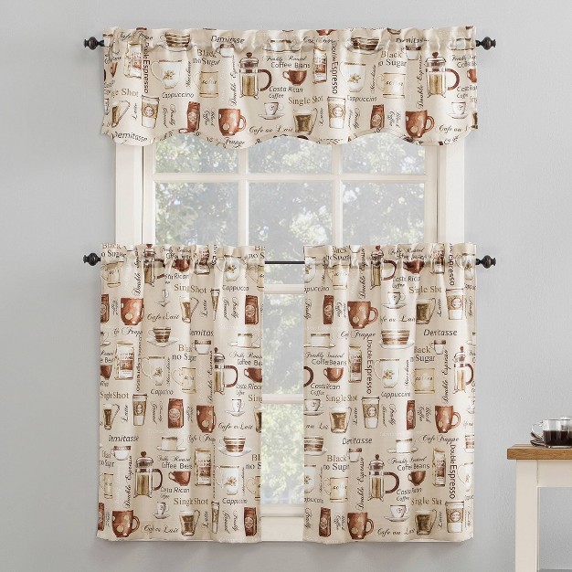 Bristol Coffee Shop Semi sheer Rod Pocket Kitchen Curtain Valance And Tiers Set Ivory No 918