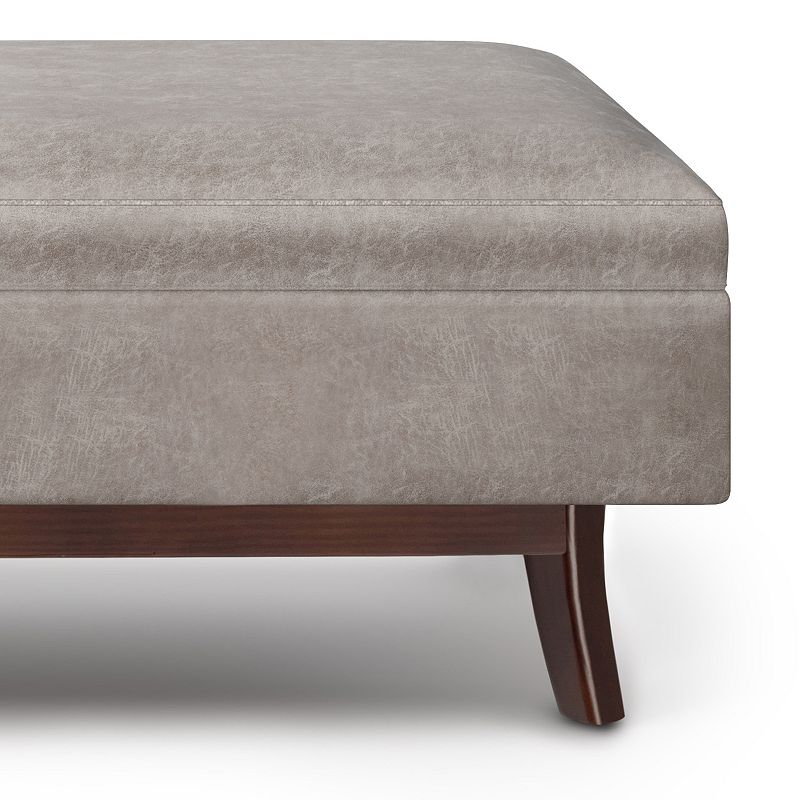 Simpli Home Owen Gray Rectangular Storage Ottoman