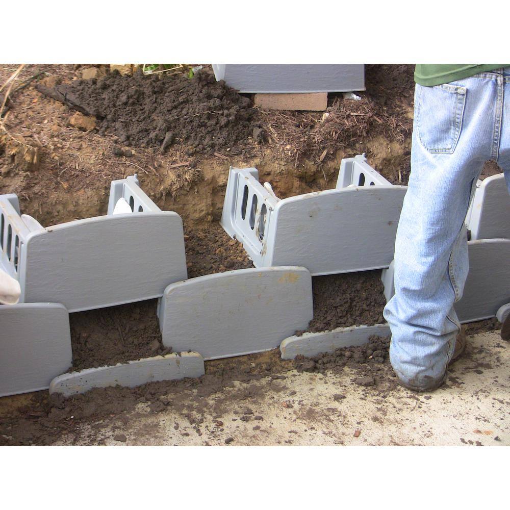 VARDEN P100 8 in. x 15.3 in. x 6 in. Green Plastic Retaining Wall Blocks (Box of 10) VG-P100SR-310