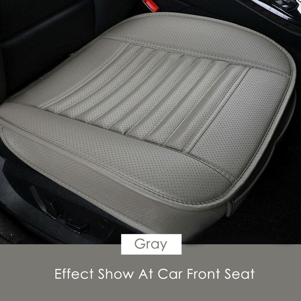 Car Front Full Surround Seat Cover Breathable PU Leather Pad Mat Chair Cushion (Gray)