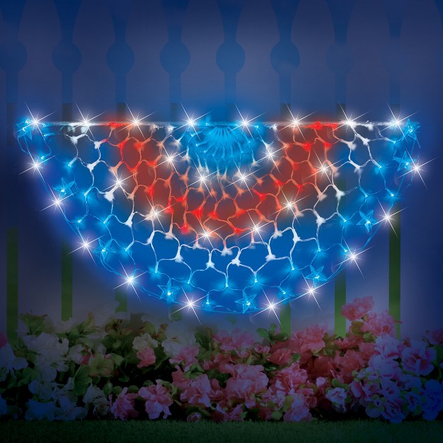 Collections Etc Led Lighted Patriotic 4 foot Long Bunting