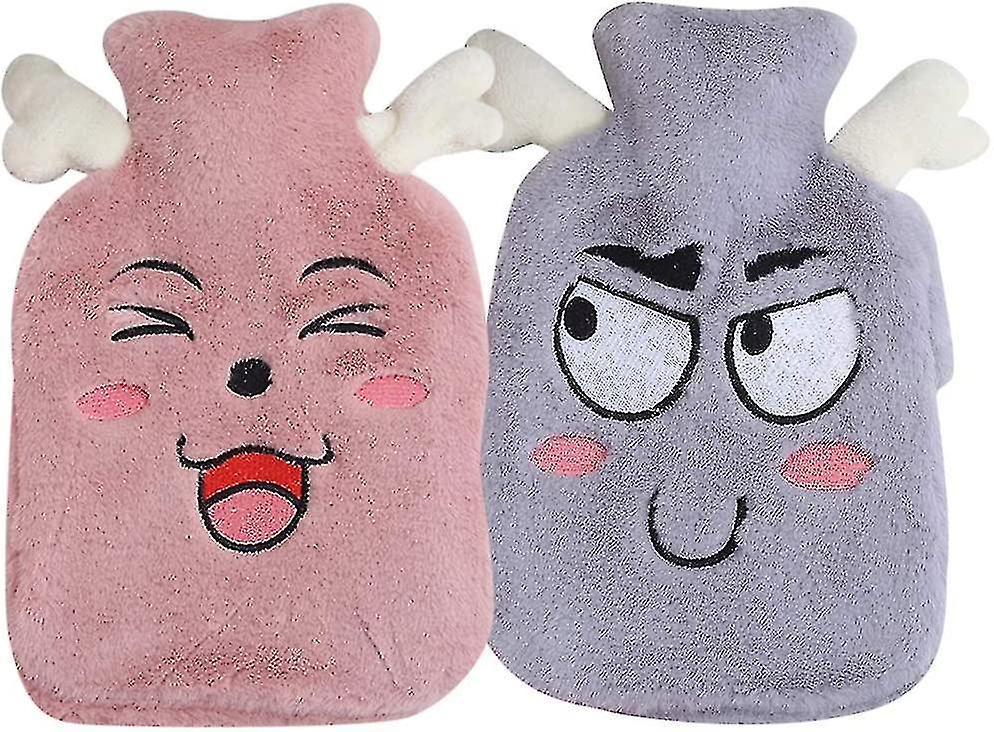 2 Pieces Hot Water Bottle， Rubber Hot Water Bottle With Cover 1l Hot Water Bottle， Safe Hot Water Bo