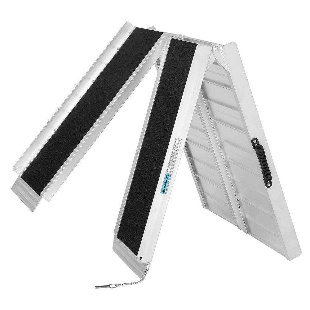 Karl home 5 ft. Non-Skid Aluminum Folding Ramp Suitable Compatible with Wheelchair Mobile Scooters Steps Home Stairs Doorways 736269392623