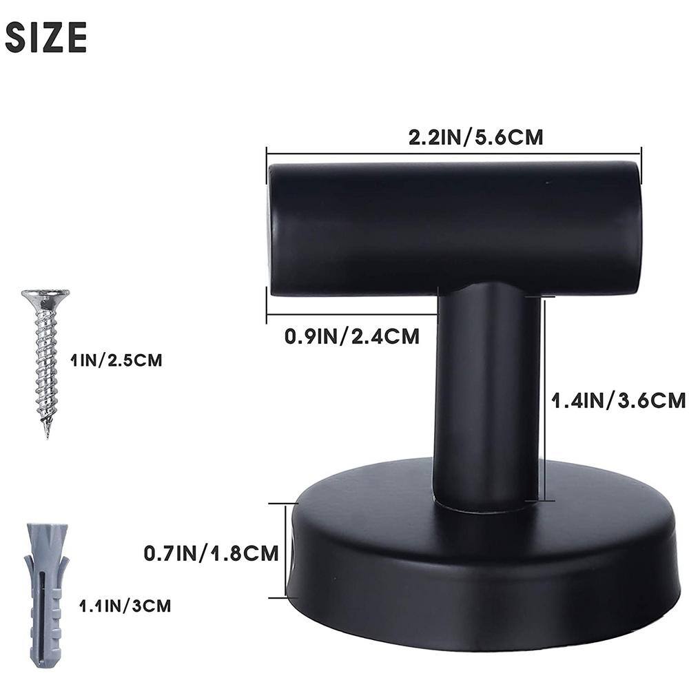 ATKING 4-Pieces Wall-Mounted Stainless Steel Bathroom Robe Hook in Matte Black A4BK-802