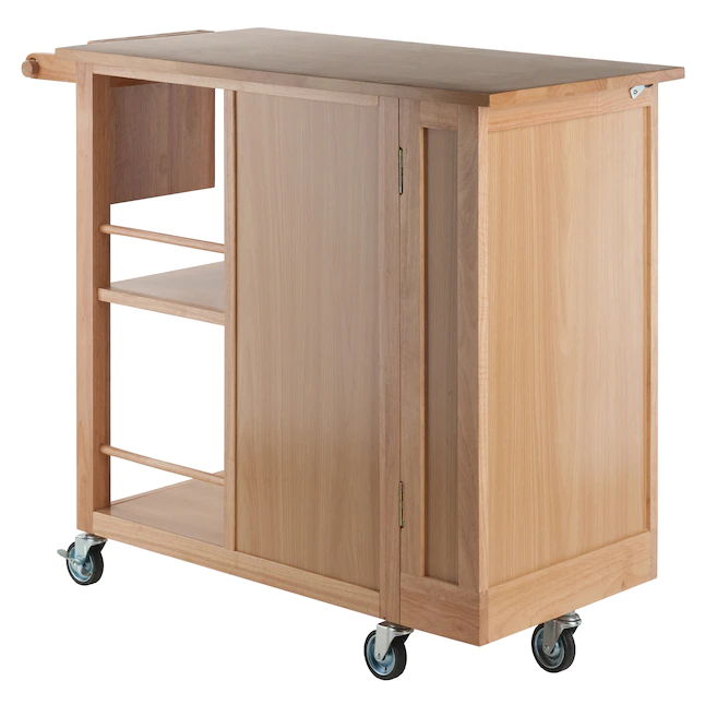 Winsome Wood 89443 Wood Base with Wood Top Rolling Kitchen Cart (18.98-in x 42.52-in x 35.63-in)