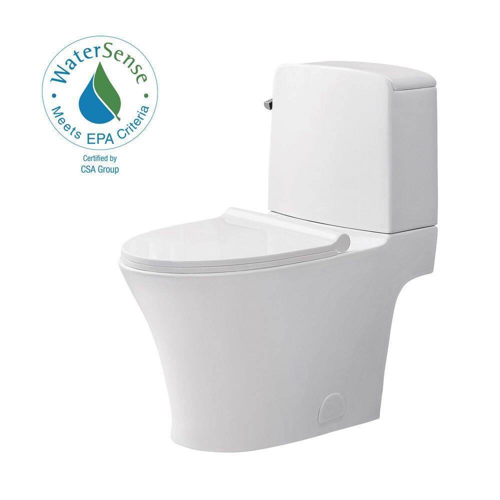 Glacier Bay Ranier 2-piece 1.11.6 GPF Dual Flush Elongated Toilet in White Seat Included GBTO202