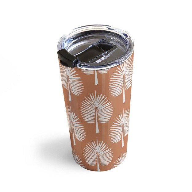 Coastl Studio Wide Palm Terra Cotta 20 Oz Stainless Steel Travel Mug Deny Designs