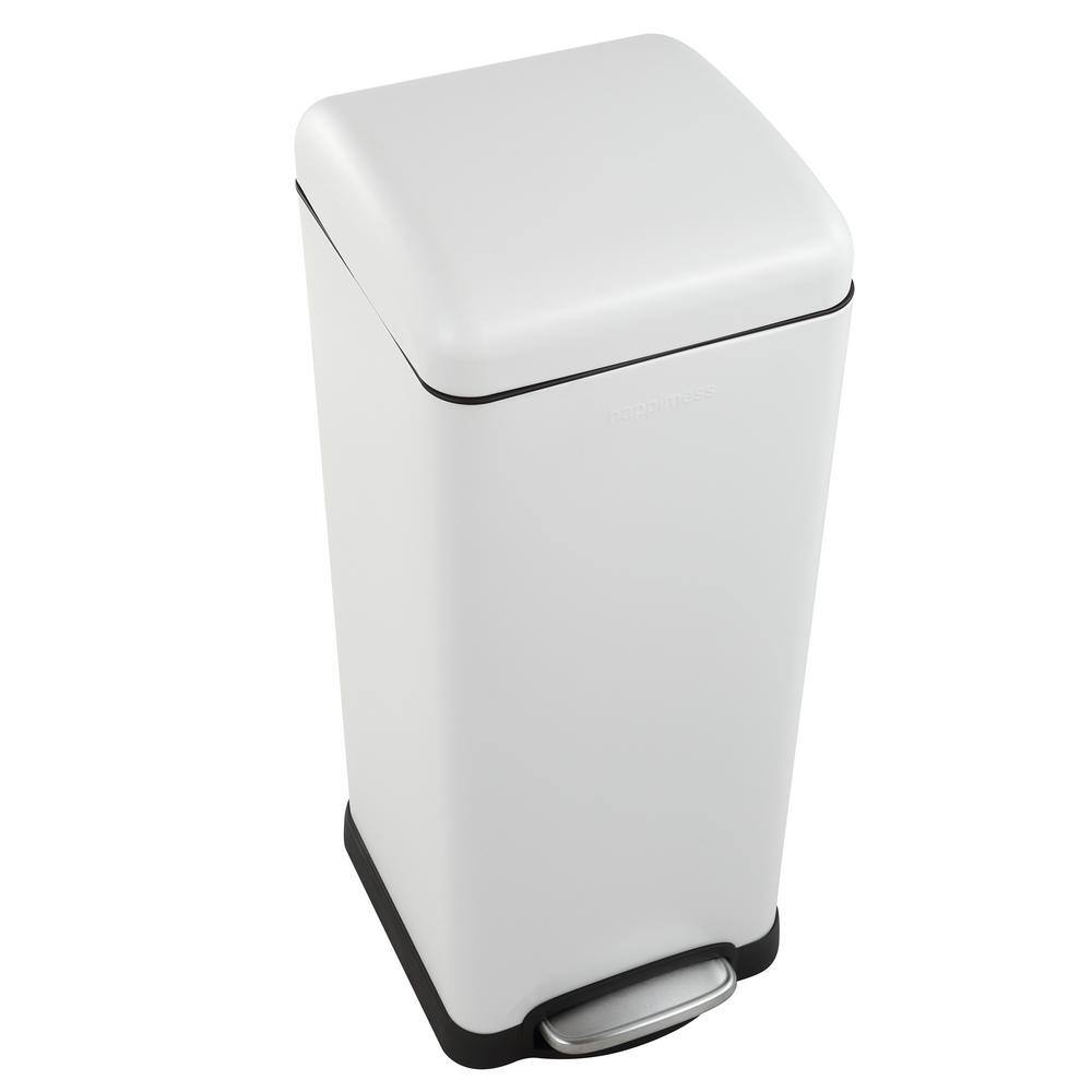 happimess Betty Retro 8 Gal. White Step-Open Trash Can HPM1007A