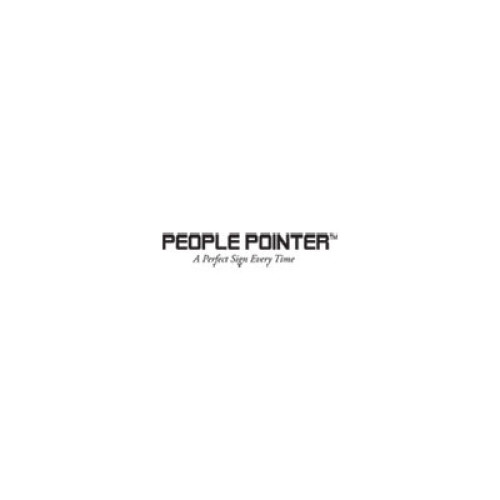 People Pointer Wall/Door Sign， Aluminum Base， 8.75 x 4， Black/Silver (75390)