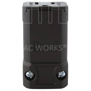 AC WORKS 15 Amp 125-Volt NEMA 5-15P Square Household Female Connector with UL C-UL Approval ASQ515R-BK