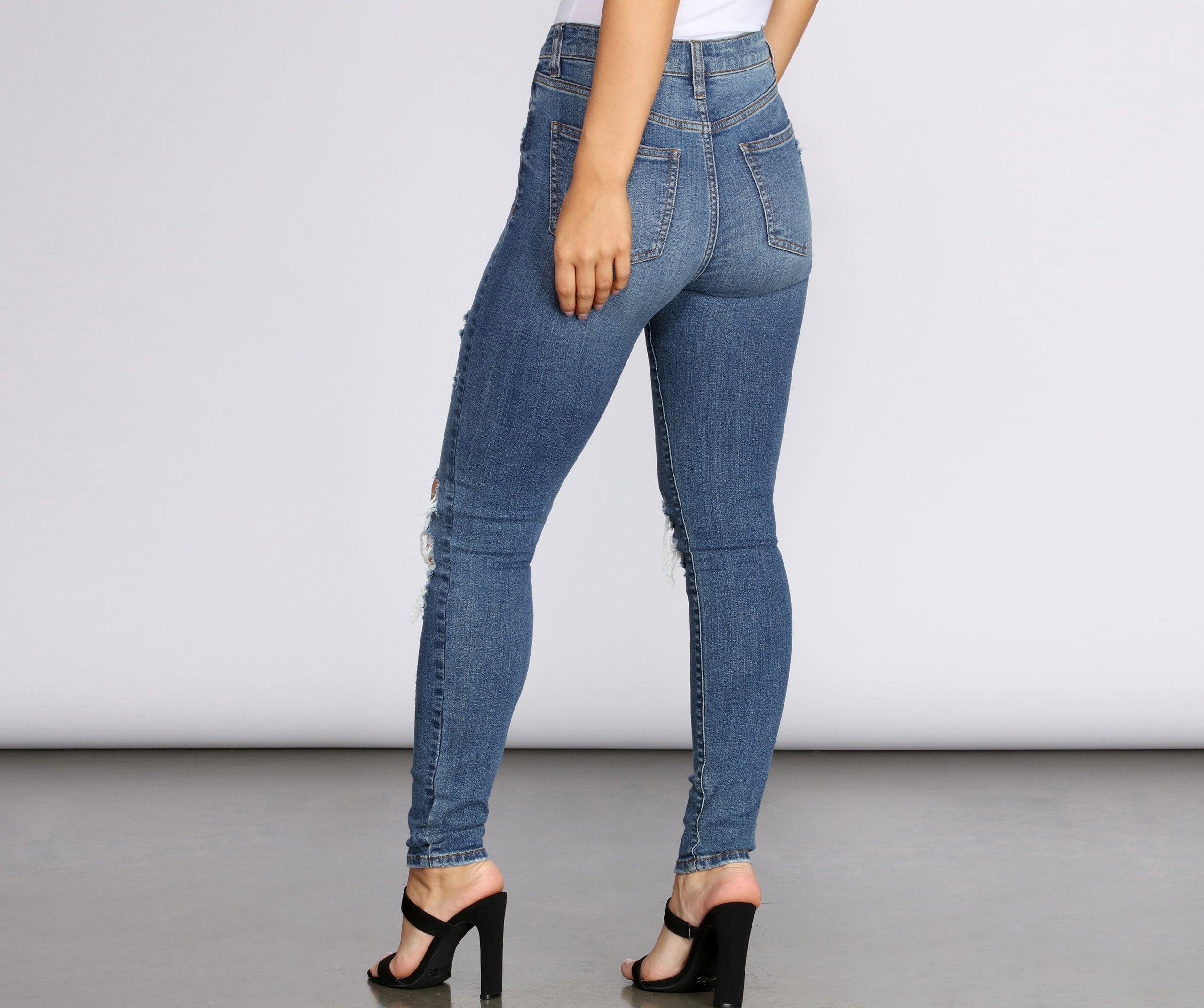 Bella High Rise Destructed Skinny Jeans