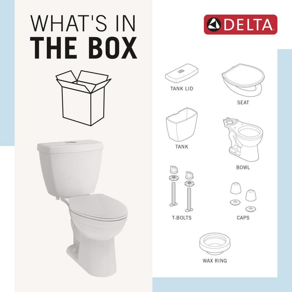 Delta Foundations 2piece 128 GPF Single Flush Round Front Toilet in White