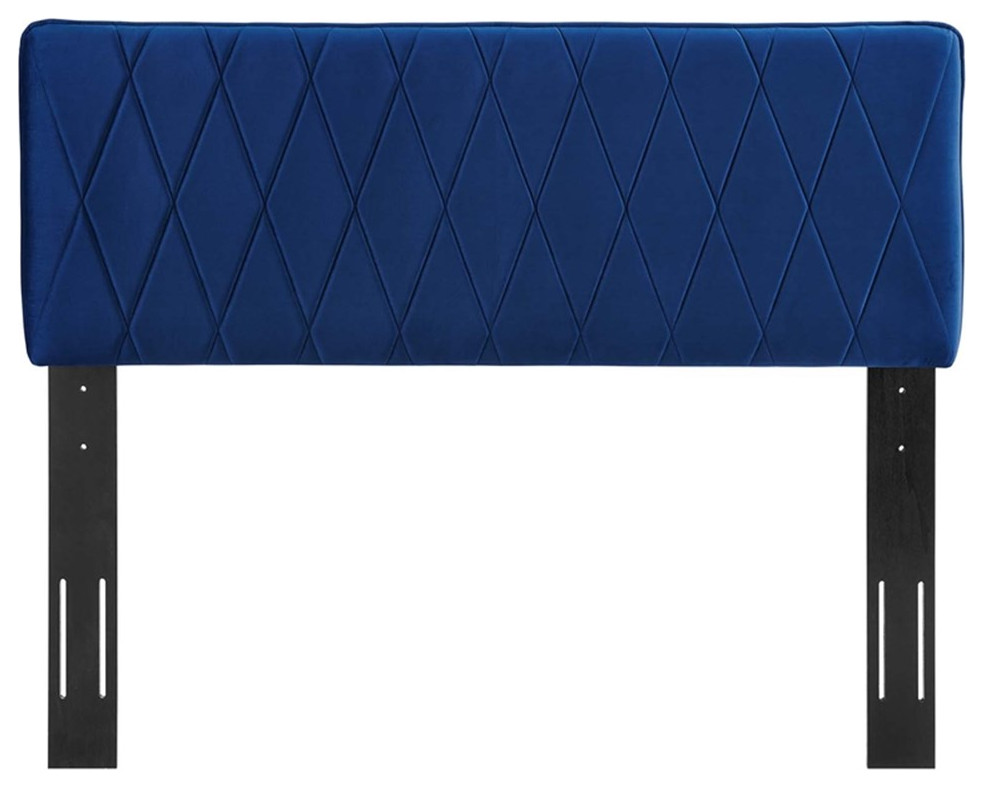 Modway Leila Modern Performance Velvet Full/Queen Headboard in Navy   Contemporary   Headboards   by Homesquare  Houzz