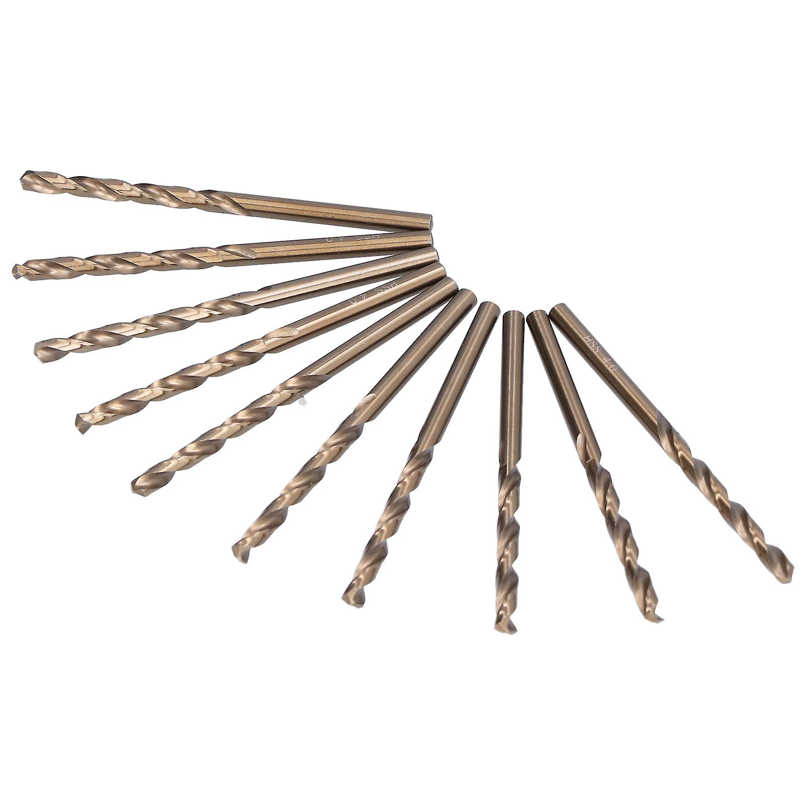 10pcs Drill Bits 40mm Fully Ground Straight Shank High Speed Steel Twist Drill Bit Set For Metal Wood Steel Plastic Drilling