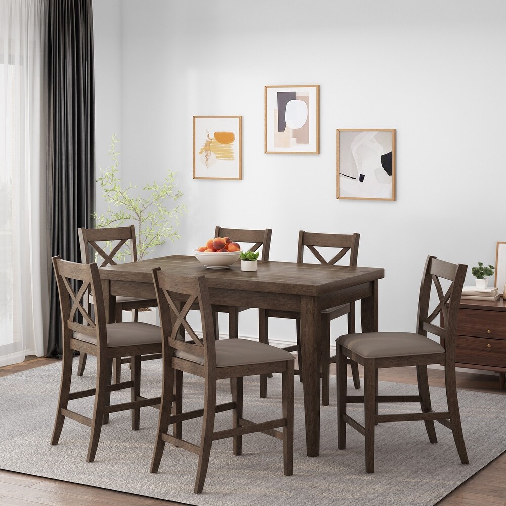 Dillonvale Indoor Wood Counter Height 7 Piece Dining Set by Christopher Knight Home