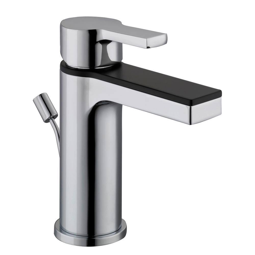 Glacier Bay Modern Contemporary Single Hole Single-Handle Low-Arc Bathroom Faucet in Dual Finish Chrome and Matte Black HD67771W-6091